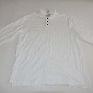 L.L. Bean Men's Pima Cotton Polo Shirt XXL Tall NWT Long Sleeves White 2XLT